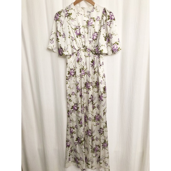 ✖️SOLD✖️LES REVERIES Petal Sleeve Slit Front Dress - Picture 10 of 14